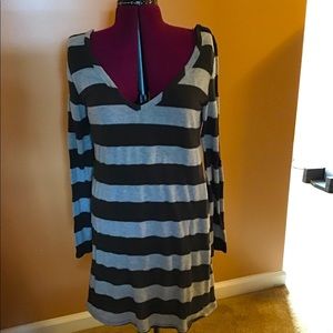 Gray and green dress